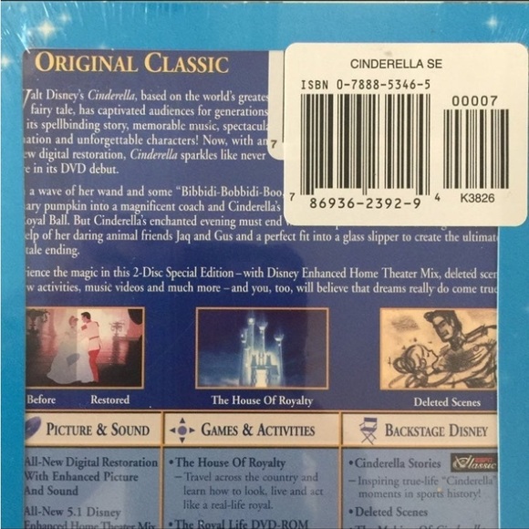 ⭐️Walt Disney⭐️Cinderella 2 disc edition - Picture 3 of 6